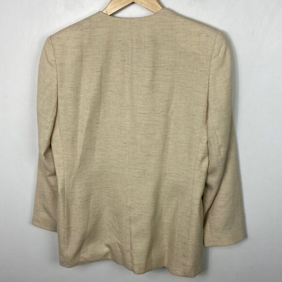 Vintage Pendleton Linen Blazer Jacket Tan Beige Size 8 Shoulder Pants‎ Coat Norm - Picture 14 of 14